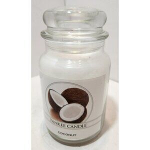 Vtg Rare Yankee Candle Coconut Single Wick Glass Jar With Lid New 22oz.